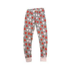 RAE DUNN Pajama Pants Youth Girls Size 8 Hearts Valentine Fitted Stretch NWOT